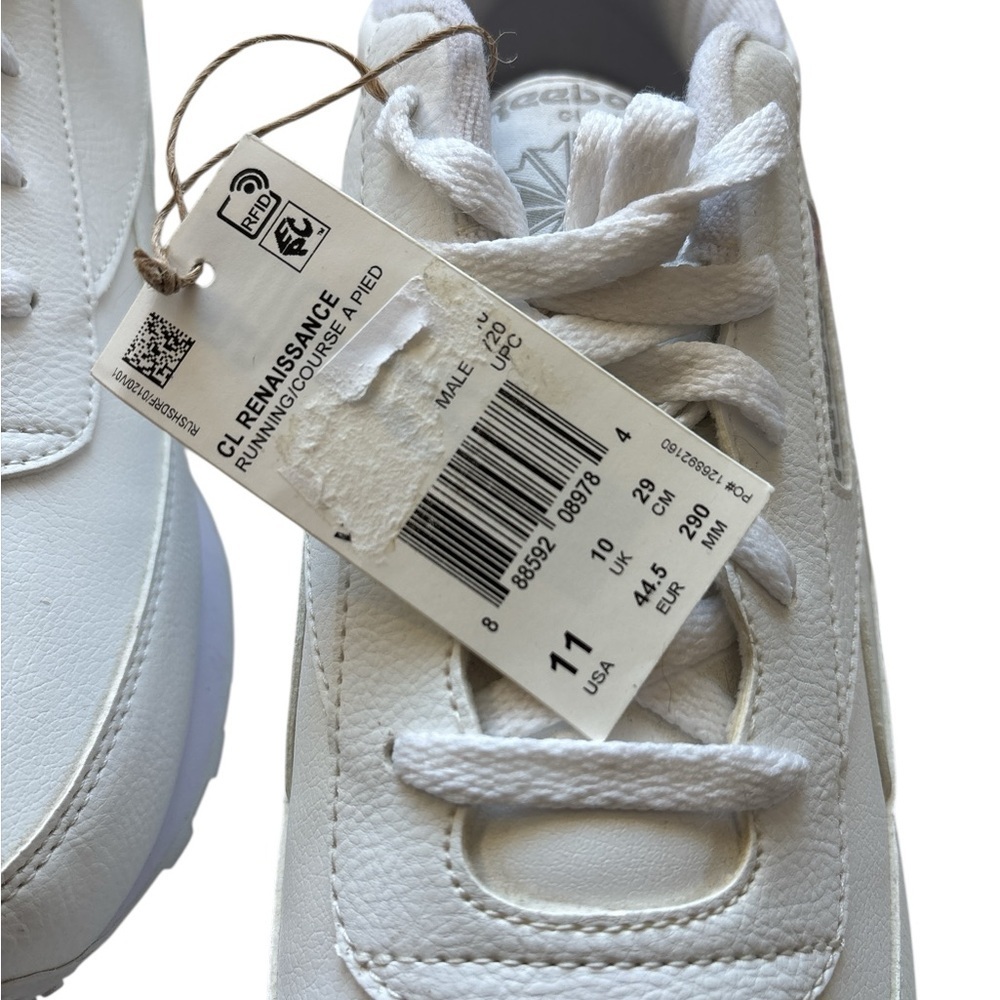 Classic Renaissance Reebok Women's White Leather Platform Sneaker - Picture 4 of 7